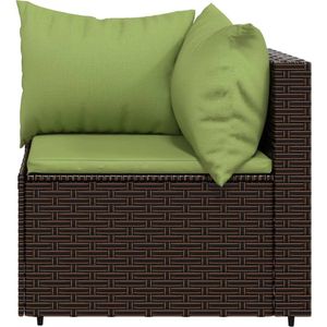 VidaXL 3-Delige Loungeset met Kussens - Poly Rattan Bruin