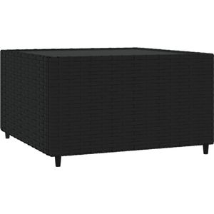 VidaXL Salontafel Vierkant 50x50x30 cm Poly Rattan Zwart