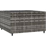 VidaXL Salontafel Tuin Vierkant 50x50x30 cm Poly Rattan Grijs