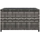 Garten-Couchtisch Quadratisch Grau 50x50x30 cm Poly Rattan vidaXL