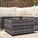 Garten-Couchtisch Quadratisch Grau 50x50x30 cm Poly Rattan vidaXL
