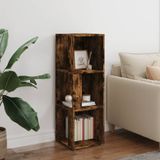 vidaXL - Hoekkast - 33x33x100 - cm - bewerkt - hout - gerookt - eikenkleurig