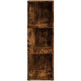 vidaXL - Hoekkast - 33x33x100 - cm - bewerkt - hout - gerookt - eikenkleurig