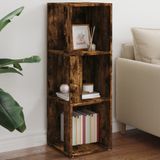 vidaXL - Hoekkast - 33x33x100 - cm - bewerkt - hout - gerookt - eikenkleurig