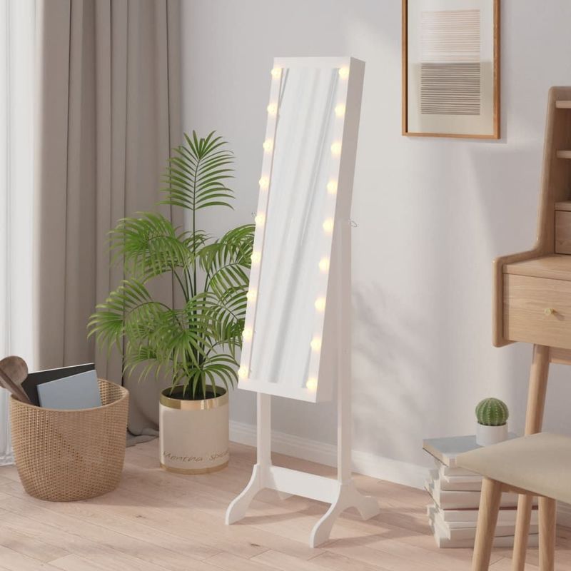 vidaXL-Spiegel-vrijstaand-met-LED's-34x37x146-cm-wit