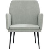 vidaXL Fauteuil 62x79x79 cm fluweel lichtgrijs