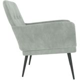 VidaXL Fauteuil 62x79x79 cm Fluweel Lichtgrijs