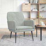 VidaXL Fauteuil 62x79x79 cm Fluweel Lichtgrijs