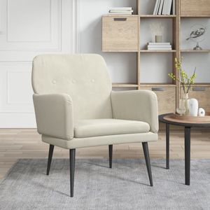 VidaXL Fauteuil 62x79x79 cm Fluweel Crèmekleurig