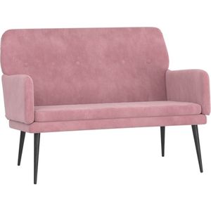 vidaXL - Bankje - Roze - Fluweel - 108x79x79 cm