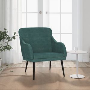 vidaXL Fauteuil 63x76x80 cm fluweel donkergroen