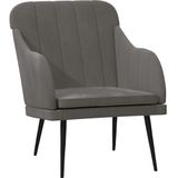 VidaXL Fauteuil 63x76x80 cm Fluweel Donkergrijs