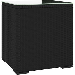 VidaXL Bijzettafel 40x37x40,5 cm Poly Rattan Zwart