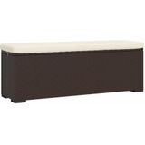 VidaXL Hocker met Kussen 110x30x40 cm - Poly Rattan Bruin