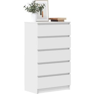 vidaXL - Ladekast - Wit - Bewerkt Hout - 5 Lades