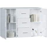 Vidaxl - Sideboard Hochglanz-Weiß 91x29,5x65 cm Holzwerkstoff