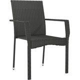 vidaXL Tuinstoelen 2 st met kussens poly rattan zwart