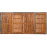 vidaXL Tuintafel met houten blad 190x90x75 cm poly rattan grijs