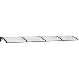 Türvordach Schwarz 400x100 cm Polycarbonat - Vidaxl