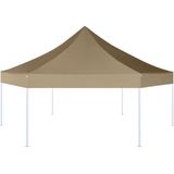 VidaXL Inklapbare Zeshoekige Partytent 3,6x3,1m Taupe 220 g/m²