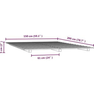 vidaXL-Bedframe-massief-grenenhout-zwart-150x200-cm