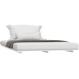 vidaXL - Bedframe - massief - grenenhout - wit - 120 - x - 190 - cm