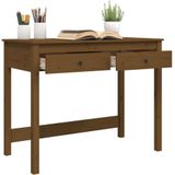 VidaXL-Bureau-met-lades-100x50x78-cm-massief-grenenhout-honingbruin