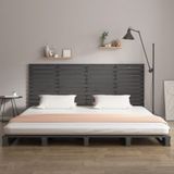 VidaXL Hoofdbord Wandmontage 206x3x91,5 cm Massief Grenenhout Grijs