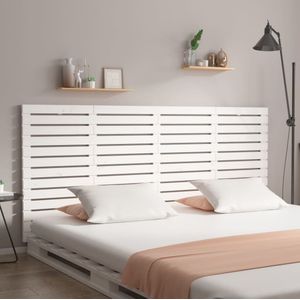 VidaXL Hoofdbord Wandmontage 166x3x91,5 cm Massief Grenenhout Wit