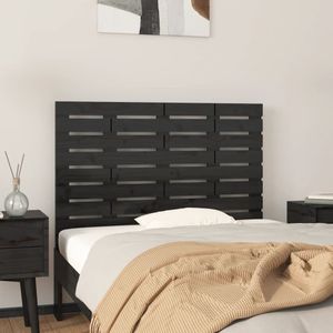 vidaXL Wand-Kopfteil Schwarz 106x3x63 cm Massivholz Kiefer