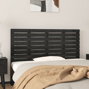 vidaXL - Hoofdbord - wandmontagex3x63 - cm - massief - grenenhout - zwart