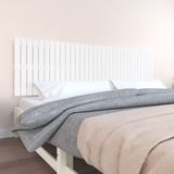 vidaXL Wandhoofdbord 204x3x60 cm massief grenenhout wit