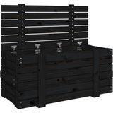 vidaXL - Opbergbox - Zwart - Massief Grenenhout