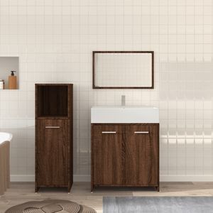 3-tlg. Badmöbel-Set Braun Eichen-Optik Holzwerkstoff vidaXL