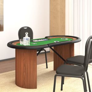 vidaXL - Pokertafel - voor - 10 - spelers - met - fichebak - 160x80x75 - cm - groen