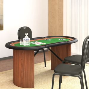 vidaXL - Pokertafel - voor - 10 - spelers - 160x80x75 - cm - groen