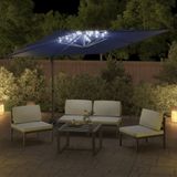 vidaXL Zweefparasol met LED-verlichting 400x300 cm azuurblauw - 319932