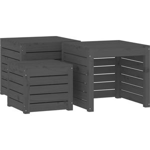 vidaXL-3-delige-Tuinboxset-massief-grenenhout-grijs