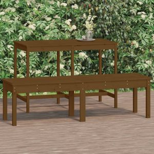 VidaXL Tuinbank 2-zits Massief Grenenhout Honingbruin 159,5x44x45 cm