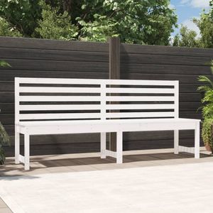 Gartenbank Weiß 201,5 cm Massivholz Kiefer Vidaxl