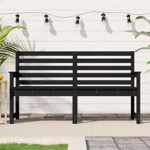 vidaXL - Tuinbank - 159,5x48x91,5 - cm - massief - grenenhout - zwart