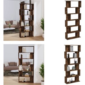 Boekenkast - Roomdivider - Hout - Gerookt Eiken