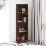 Bücherregal 4 Fächer Braun Eichen-Optik 40x24x143 cm Vidaxl