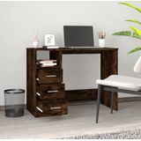 vidaXL Bureau - Gerookt Eikenkleurig - Bewerkte Hout - 3 Lades