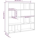vidaXL Boekenkast/kamerscherm 105x24x102 zwart