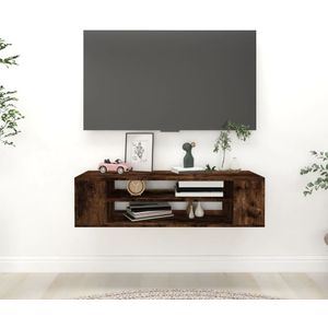 vidaXL - Tv-hangmeubel - 100x30x26,5 - cm - bewerkt - hout - gerookt - eikenkleurig