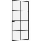 Innentür Schwarz 93x201,5 cm Hartglas & Aluminium Schlank - Vidaxl