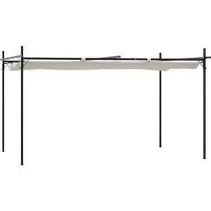 vidaXL-Pergola-met-uitschuifbaar-dak-395x292x230-crèmekleurig