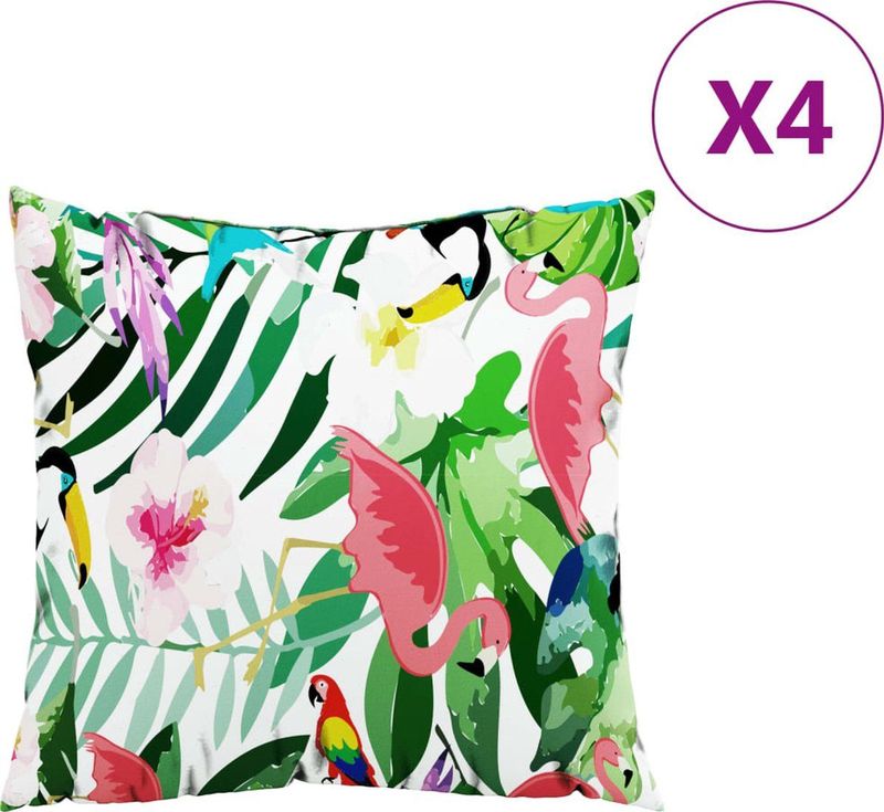 vidaXL - Sierkussens - Meerkleurig - Polyester - Set van 4