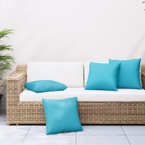 vidaXL - Sierkussens - 4 - st - 60x60 - cm - stof - turquoise